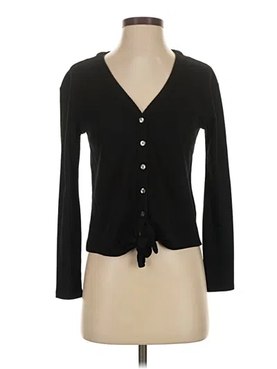 Pre-owned 1.state Long Sleeve Henley Shirt In Black