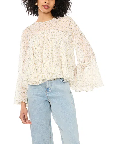 1.state Long Sleeve Ruffle Blouse In White