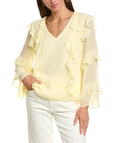 1.state Long Sleeve Ruffle Top In Yellow