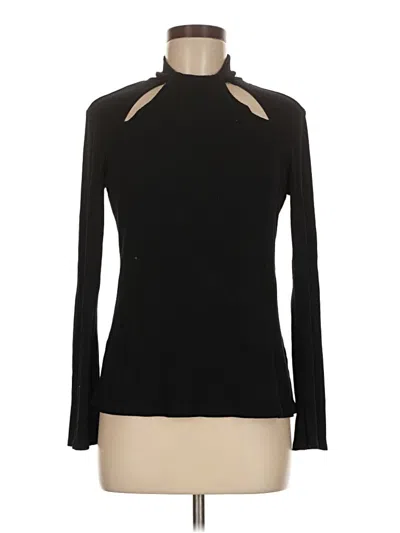 Pre-owned 1.state Long Sleeve Top Black Keyhole Neckline Tops