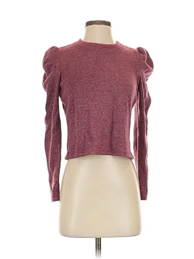 Pre-owned 1.state Long Sleeve Top Burgundy Sweetheart Neckline Tops