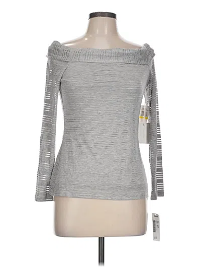 1.state Long Sleeve Top Gray Boatneck Tops