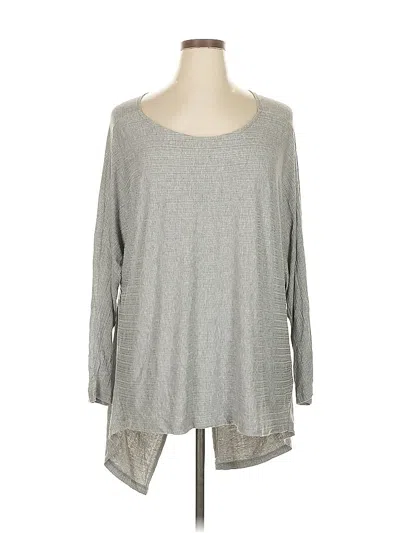Pre-owned 1.state Long Sleeve Top Gray Scoop Neck Tops
