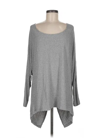 Pre-owned 1.state Long Sleeve Top Gray Scoop Neck Tops