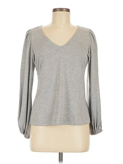 Pre-owned 1.state Long Sleeve Top Gray Sweetheart Neckline Tops
