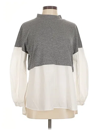 Pre-owned 1.state Long Sleeve Top Gray Turtleneck Tops
