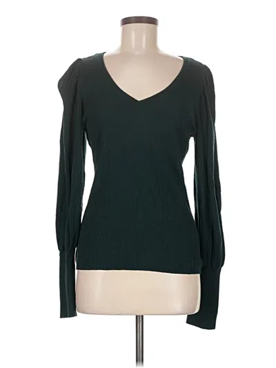Pre-owned 1.state Long Sleeve Top Green Sweetheart Neckline Tops