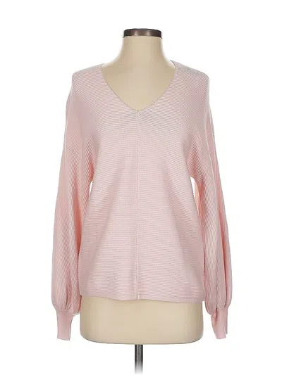 Pre-owned 1.state Long Sleeve Top Pink V Neck Tops