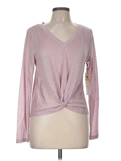 Pre-owned 1.state Long Sleeve Top Pink V-neck Tops