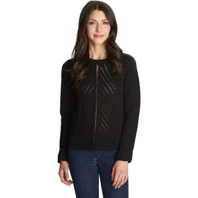 1.state Loose Knit Crewneck Sweater In Rich Black