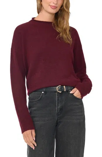 1.state Loose Knit Crewneck Sweater In Wine