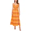 1.state Women's Plaid Twist-front Maxi Dress In Multi