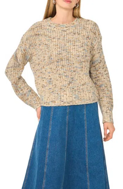 1.state Marled Crewneck Sweater In Neutral