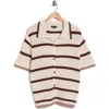 1.state Mesh Stripe Button-up Sweater Top In Multi