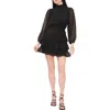 1.STATE 1.STATE METALLIC DOT RUFFLE LONG SLEEVE MINIDRESS