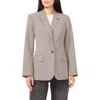 1.state Microcheck Blazer In Neutral