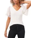 1.state Flutter Sleeve Rib Knit T-shirt In Soft Ecru