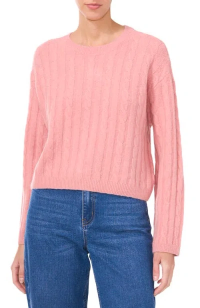 1.state Mixed Stitch Crewneck Sweater In Rosette