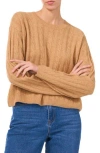 1.state Mixed Stitch Crewneck Sweater In Wild Oak