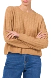 1.state Mixed Stitch Crewneck Sweater In Wild Oak