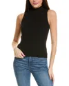 1.state Mock Neck Sleeveless Rib Sweater In Black