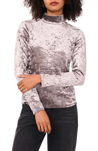 1.state Mock Neck Long Sleeve Crushed Velvet Top In Gray
