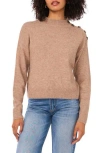 1.state Mock Neck Shoulder Button Sweater In Brown