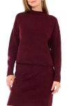 1.state Mock Neck Sweater In Burgundy