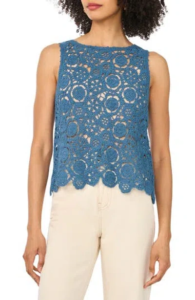 1.state Open Knit Tank In Blue