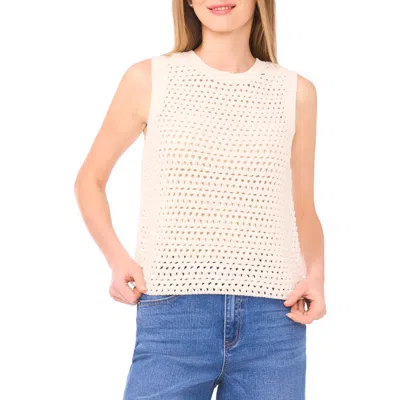 1.state Open Stitch Cotton Blend Sweater Tank In Yellow