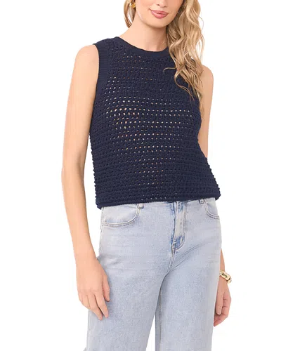 1.state Openwork Crewneck Tank In Blue