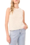 1.state Openwork Crewneck Tank In Neutral
