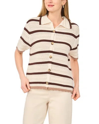 1.state Openwork Sweater Shirt In Multi