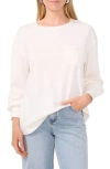 1.state Oversize Pocket Fleece Pullover In New Ivory