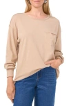 1.state Oversize Pocket Fleece Pullover In Oatmeal