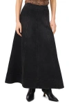 1.state Paneled Denim Maxi Skirt In Black