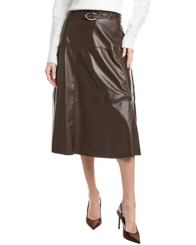 1.state Panelled Belted Midi Skirt In Brown