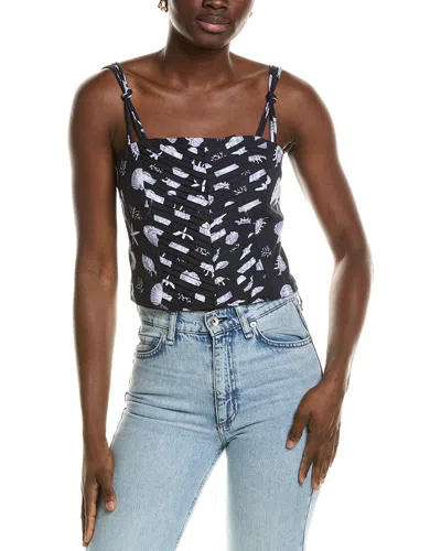 1.state Pintuck Linen-blend Tank Top In Multi