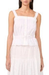 1.state Pintuck Pleat Sleeveless Peplum Top In Ultra White