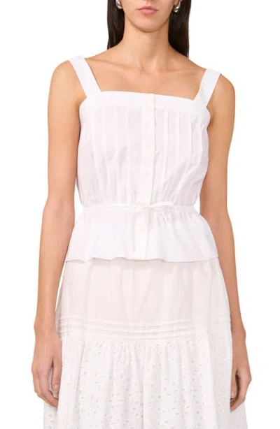 1.state Pintuck Pleat Sleeveless Peplum Top In Ultra White