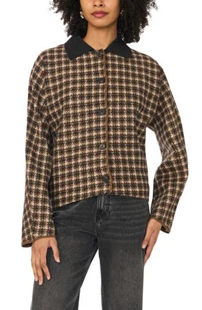 1.state Plaid Button Front Jacket In Medium Heather Grey