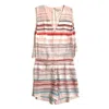 1.state Playsuit Elastic Waist Striped Sleeveless Romper In Pink In Pink