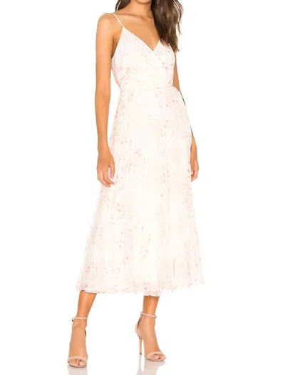 1.state Pleated Dotted Print Midi Accordion Wrap Dress In New Ivory In White