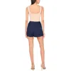1.state Pleated High Waist Dobby Stripe Cotton Shorts In Indigo Night