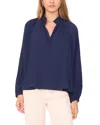 1.state Plisse Long Sleeve Top In Blue