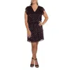 1.state Plus Womens Printed Chiffon Midi Dress In Purple