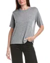 1.state Pocket Wool-blend T-shirt In Gray