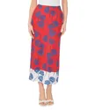 1.state Printed Column Skirt In Red