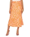 1.state Print Midi Skirt In Russet Orange
