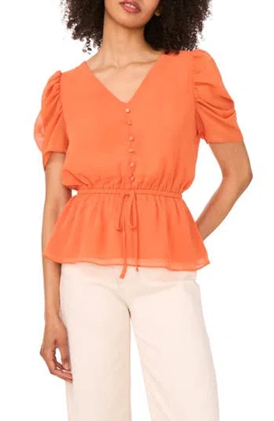 1.state Puff Short Sleeve Peplum Top